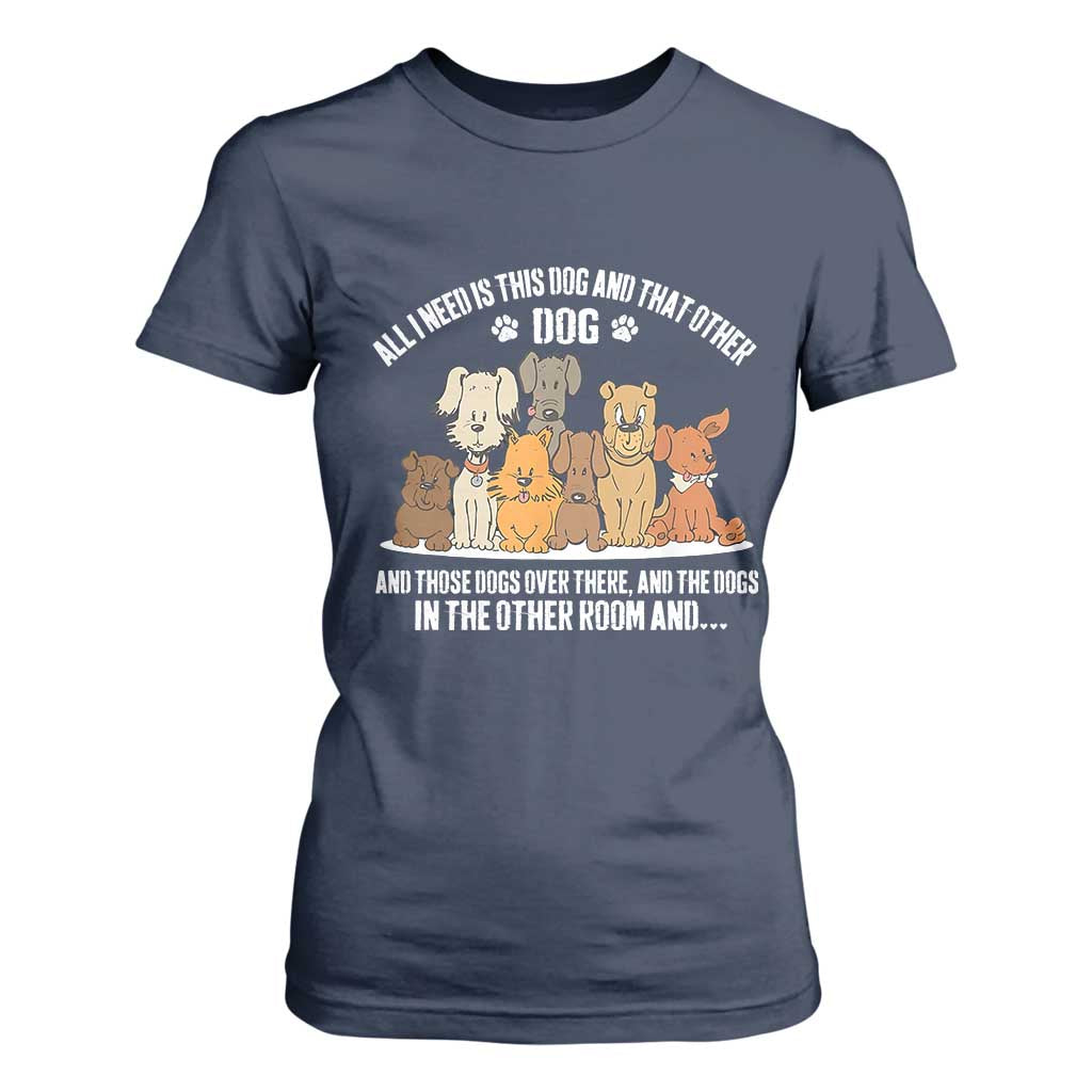 Funny Dog Lover T Shirt For Women Fur Mama Dad Dog Rescue TS10 Navy Print Your Wear