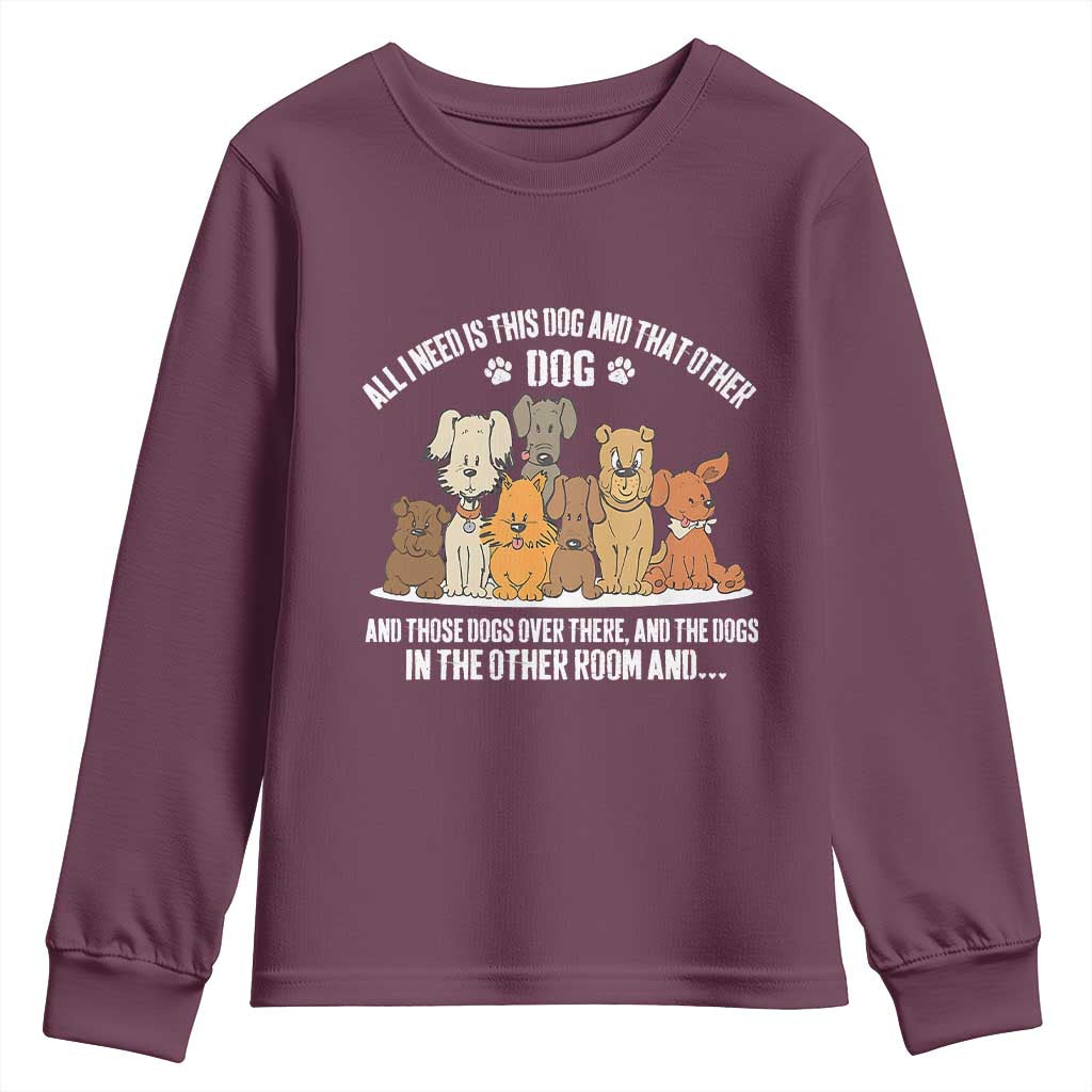 Funny Dog Lover Youth Sweatshirt Fur Mama Dad Dog Rescue TS10 Maroon Print Your Wear