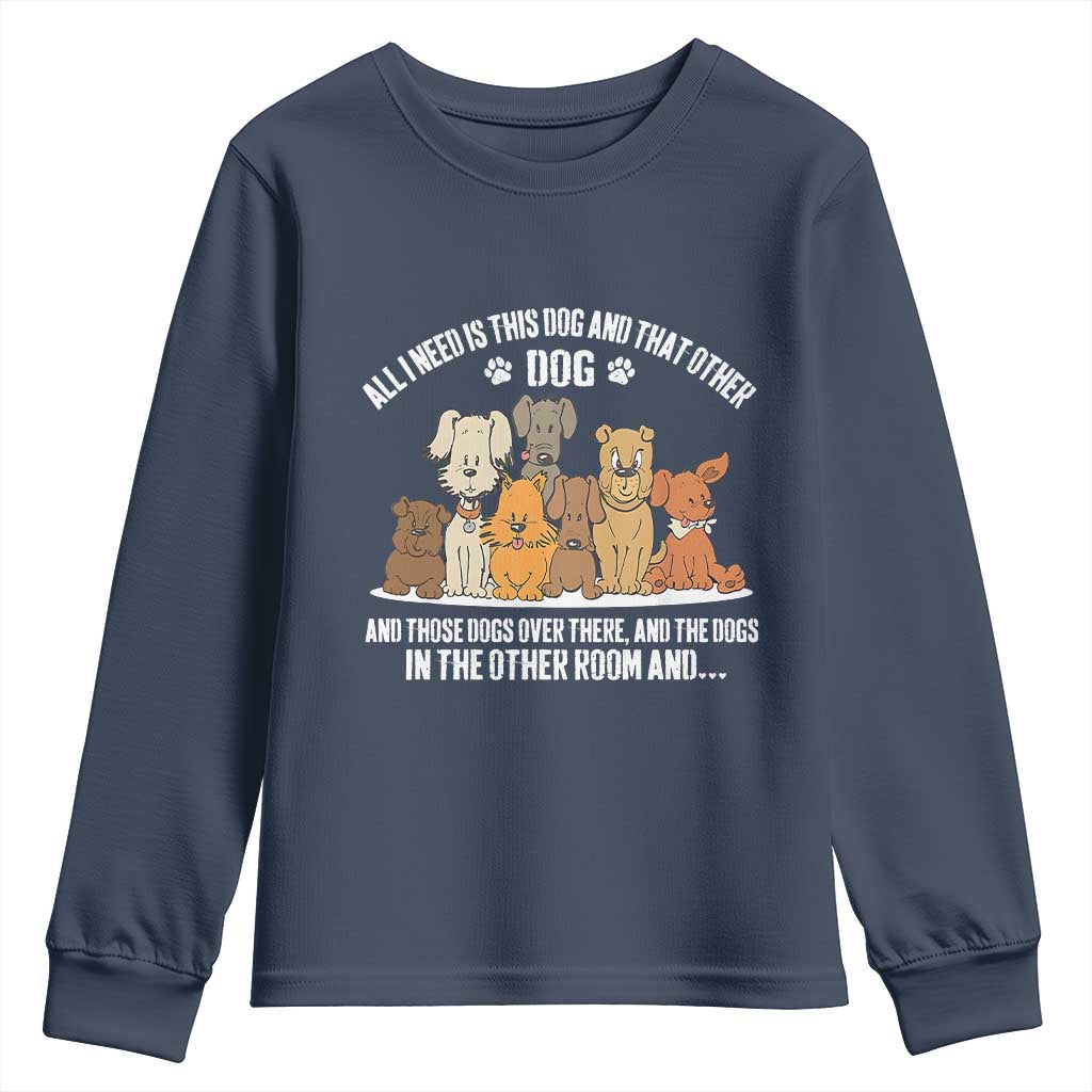Funny Dog Lover Youth Sweatshirt Fur Mama Dad Dog Rescue TS10 Navy Print Your Wear