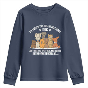 Funny Dog Lover Youth Sweatshirt Fur Mama Dad Dog Rescue TS10 Navy Print Your Wear