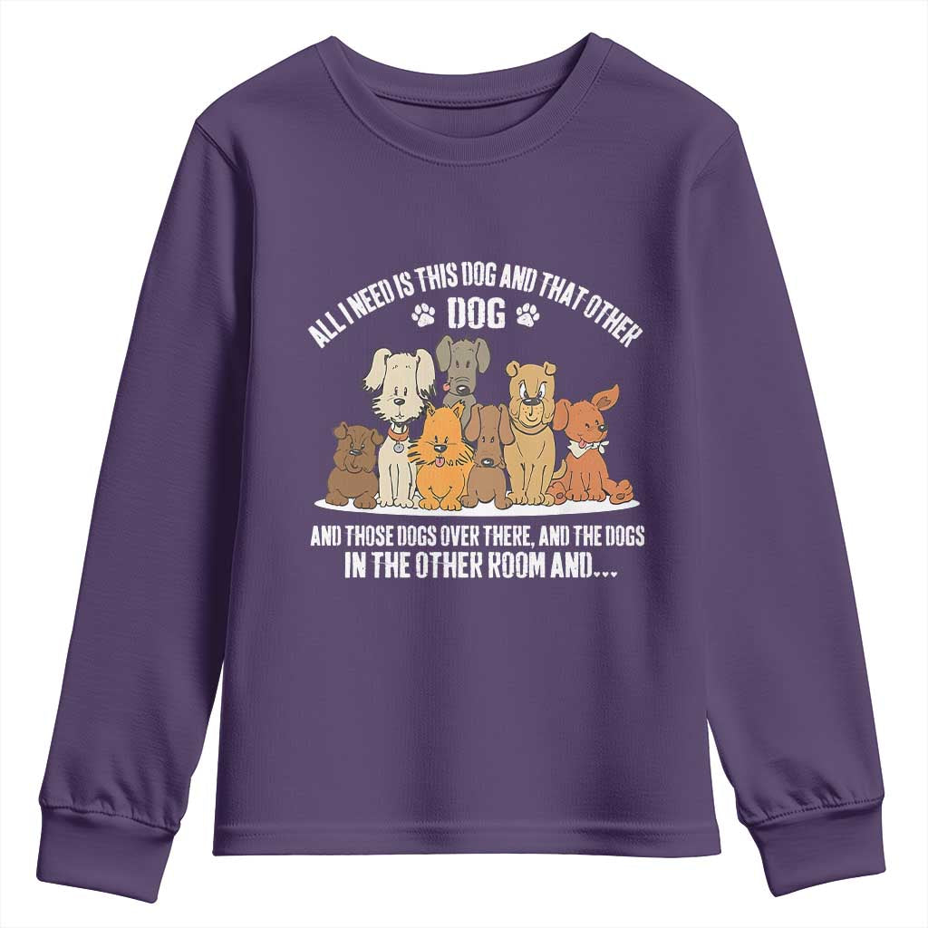 Funny Dog Lover Youth Sweatshirt Fur Mama Dad Dog Rescue TS10 Purple Print Your Wear