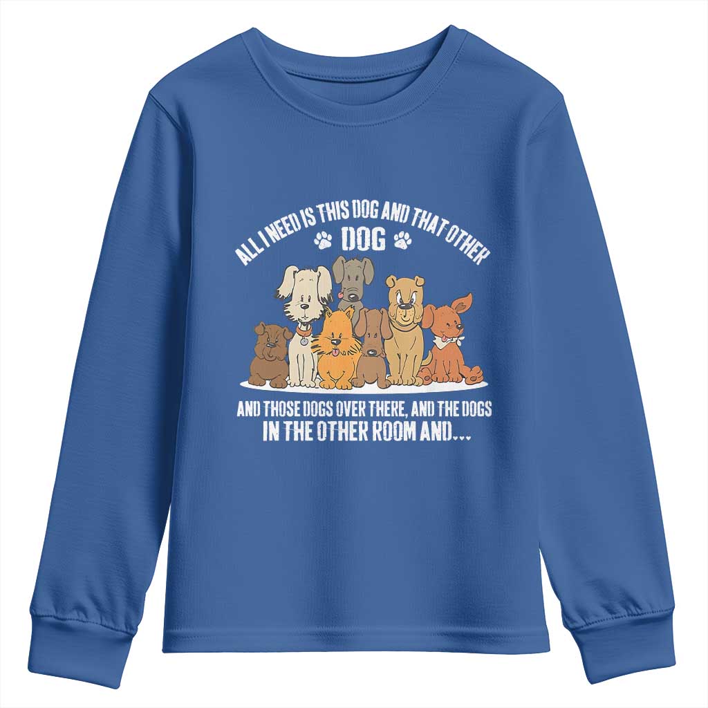 Funny Dog Lover Youth Sweatshirt Fur Mama Dad Dog Rescue TS10 Royal Blue Print Your Wear
