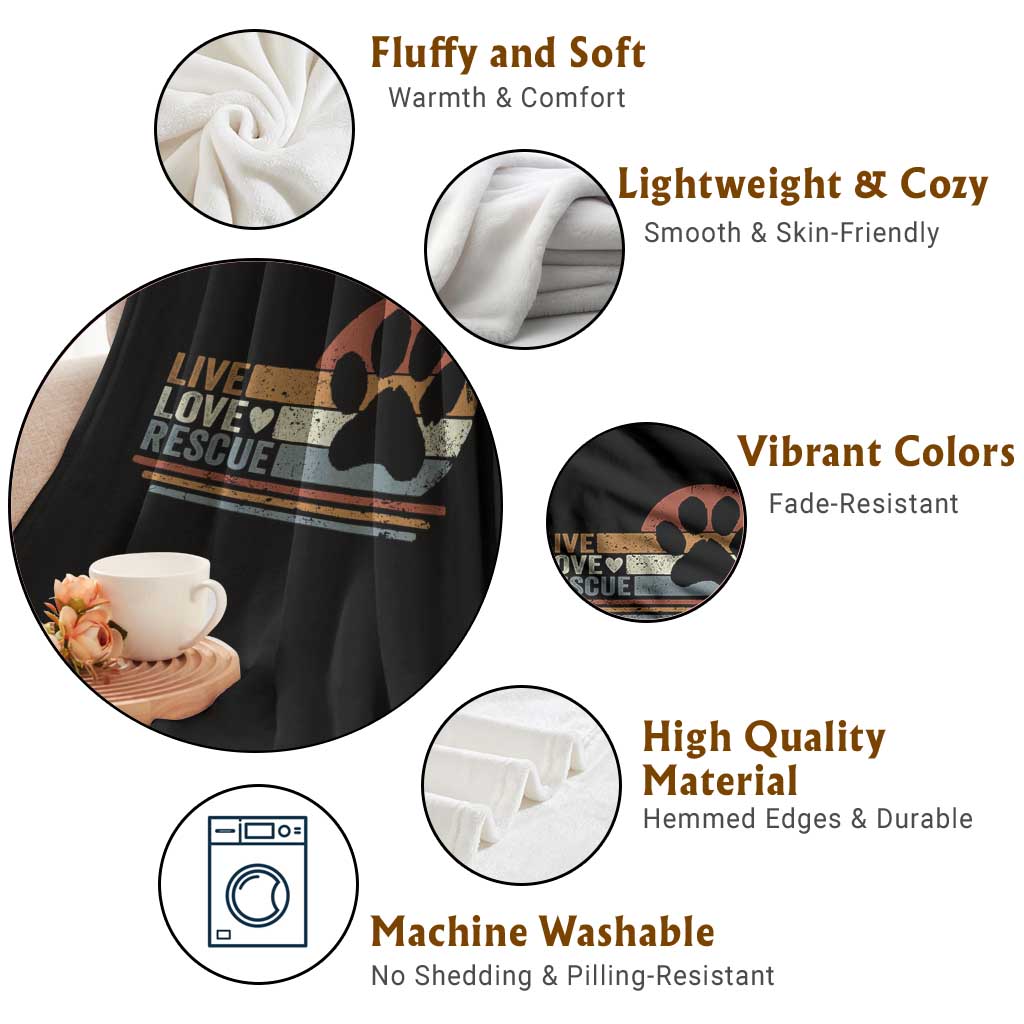 Vintage Adopt A Shelter Pet Throw Blanket Live Love Rescue Cat Dog Adoption Animal Rescue TS10 Print Your Wear