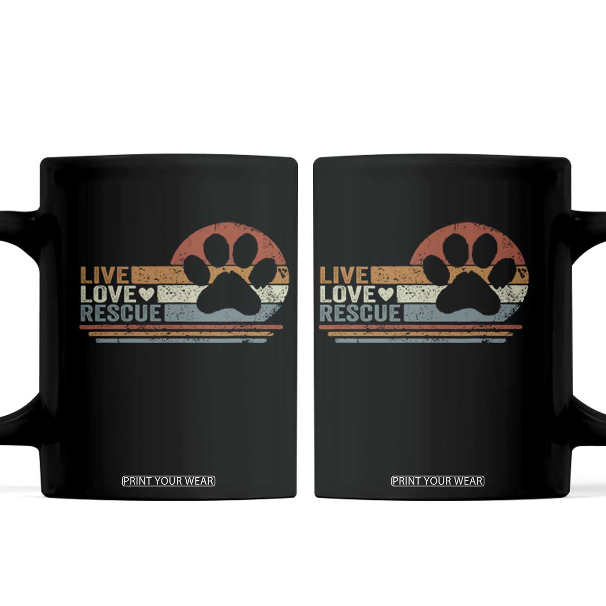 Vintage Adopt A Shelter Pet Coffee Mug Live Love Rescue Cat Dog Adoption Animal Rescue TS10 Black Print Your Wear