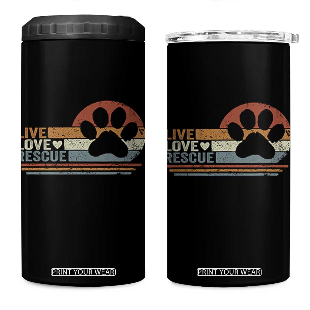 Vintage Adopt A Shelter Pet 4 in 1 Can Cooler Tumbler Live Love Rescue Cat Dog Adoption Animal Rescue TS10 One Size: 16 oz Black Print Your Wear