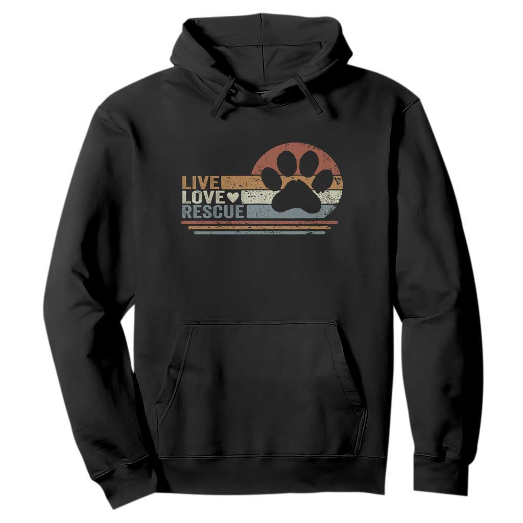 Vintage Adopt A Shelter Pet Hoodie Live Love Rescue Cat Dog Adoption Animal Rescue TS10 Black Print Your Wear