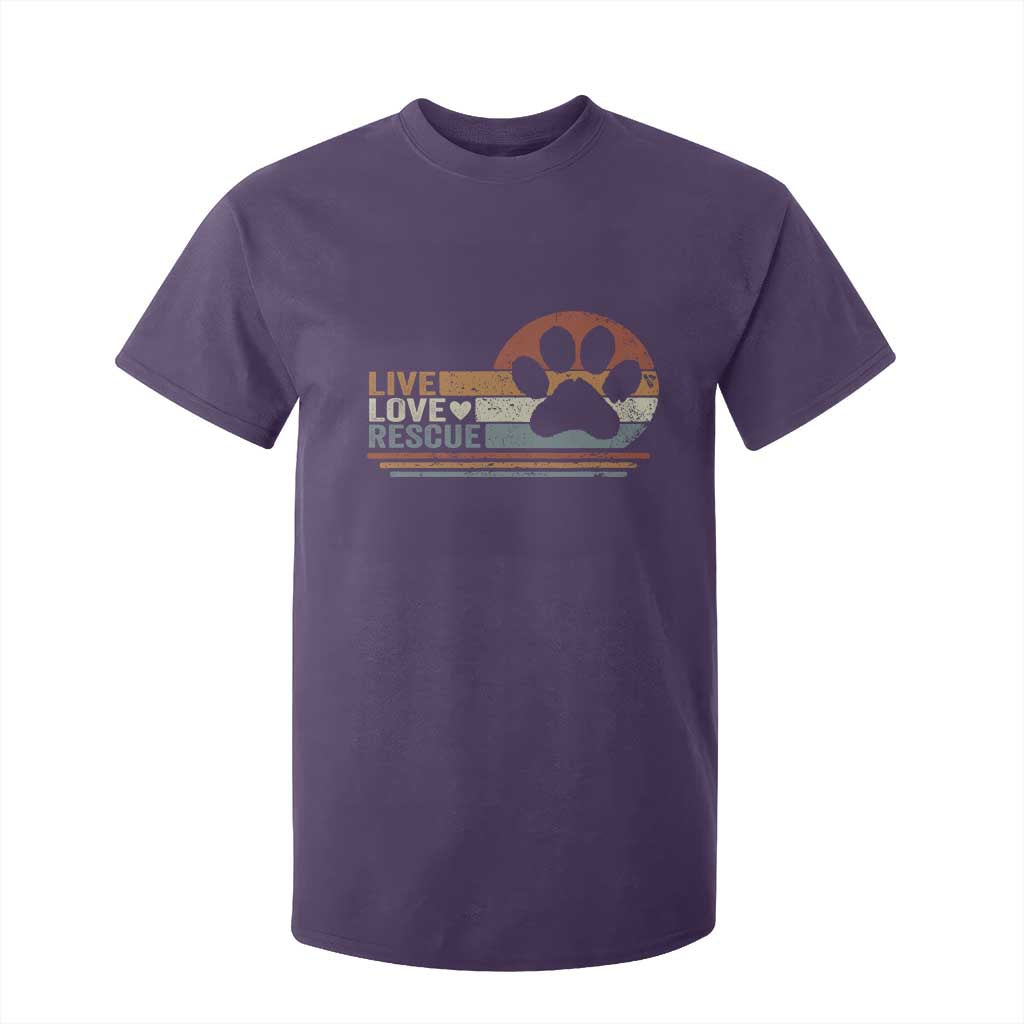 Vintage Adopt A Shelter Pet T Shirt For Kid Live Love Rescue Cat Dog Adoption Animal Rescue TS10 Purple Print Your Wear