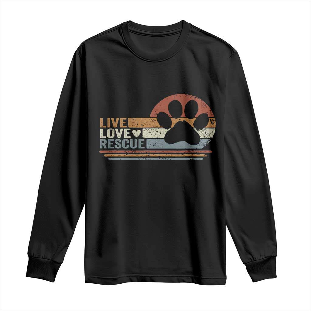 Vintage Adopt A Shelter Pet Long Sleeve Shirt Live Love Rescue Cat Dog Adoption Animal Rescue TS10 Black Print Your Wear