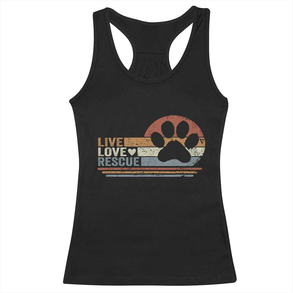Vintage Adopt A Shelter Pet Racerback Tank Top Live Love Rescue Cat Dog Adoption Animal Rescue TS10 Black Print Your Wear