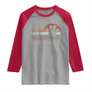 Vintage Adopt A Shelter Pet Raglan Shirt Live Love Rescue Cat Dog Adoption Animal Rescue TS10 Sport Gray Red Print Your Wear