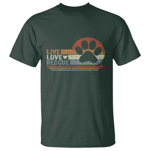Vintage Adopt A Shelter Pet T Shirt Live Love Rescue Cat Dog Adoption Animal Rescue TS10 Dark Forest Green Print Your Wear