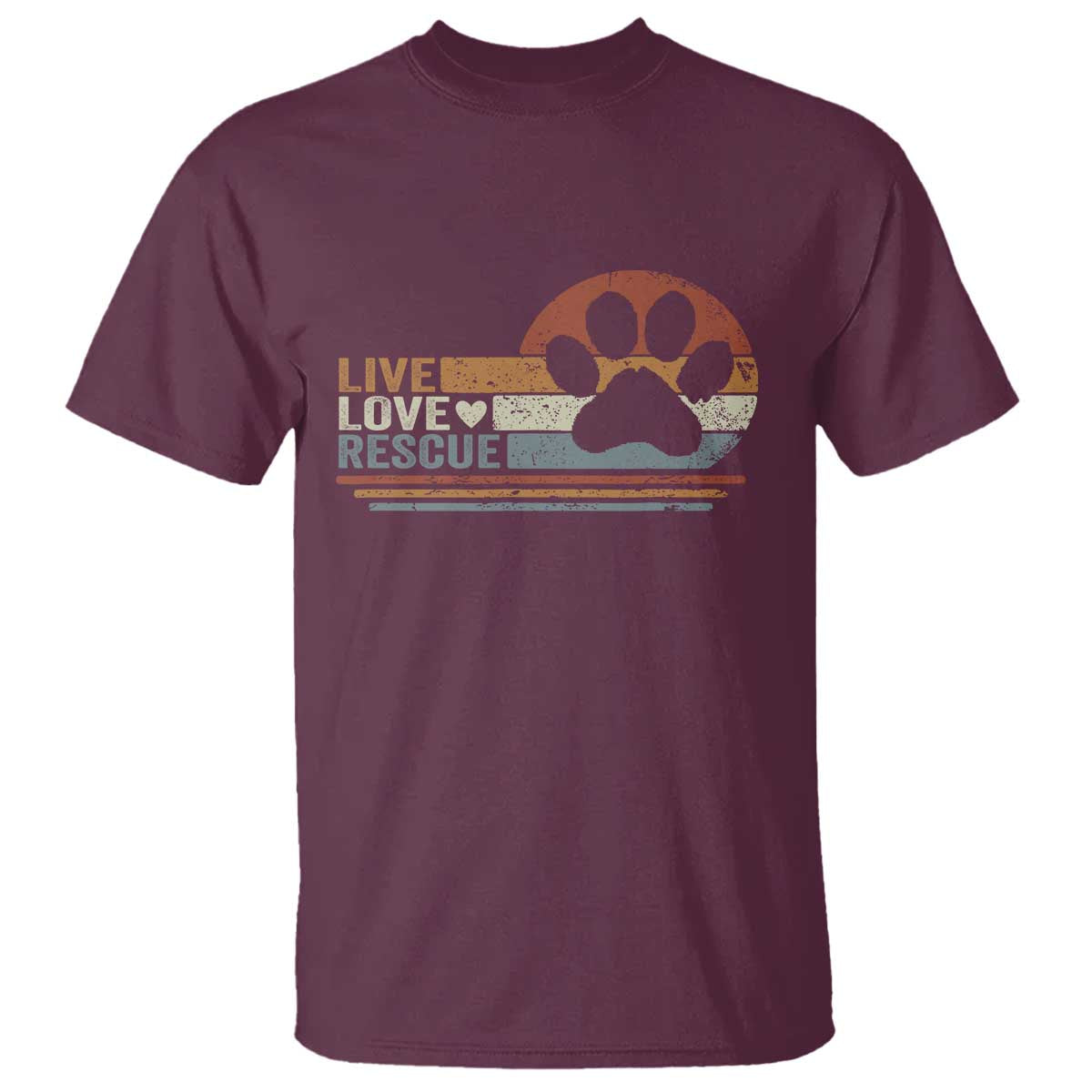 Vintage Adopt A Shelter Pet T Shirt Live Love Rescue Cat Dog Adoption Animal Rescue TS10 Maroon Print Your Wear