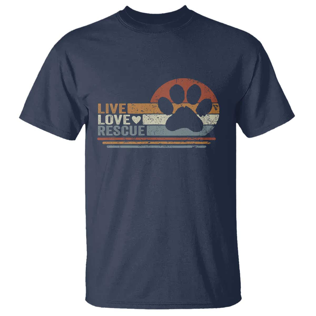 Vintage Adopt A Shelter Pet T Shirt Live Love Rescue Cat Dog Adoption Animal Rescue TS10 Navy Print Your Wear