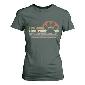 Vintage Adopt A Shelter Pet T Shirt For Women Live Love Rescue Cat Dog Adoption Animal Rescue TS10 Dark Forest Green Print Your Wear