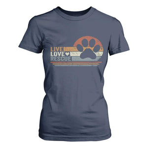 Vintage Adopt A Shelter Pet T Shirt For Women Live Love Rescue Cat Dog Adoption Animal Rescue TS10 Navy Print Your Wear