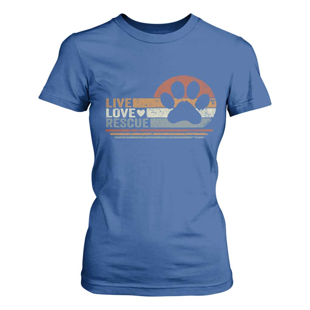 Vintage Adopt A Shelter Pet T Shirt For Women Live Love Rescue Cat Dog Adoption Animal Rescue TS10 Royal Blue Print Your Wear