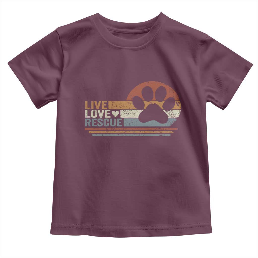 Vintage Adopt A Shelter Pet Toddler T Shirt Live Love Rescue Cat Dog Adoption Animal Rescue TS10 Maroon Print Your Wear