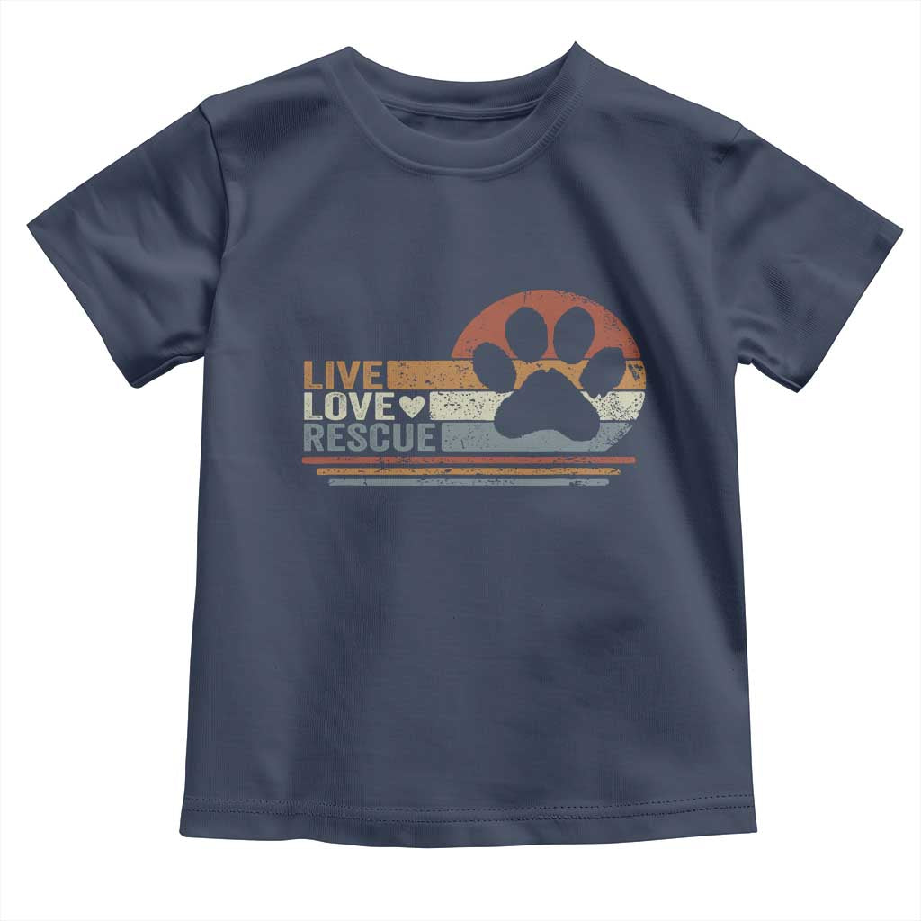 Vintage Adopt A Shelter Pet Toddler T Shirt Live Love Rescue Cat Dog Adoption Animal Rescue TS10 Navy Print Your Wear