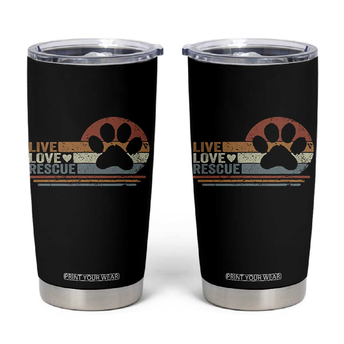 Vintage Adopt A Shelter Pet Tumbler Cup Live Love Rescue Cat Dog Adoption Animal Rescue TS10 Black Print Your Wear