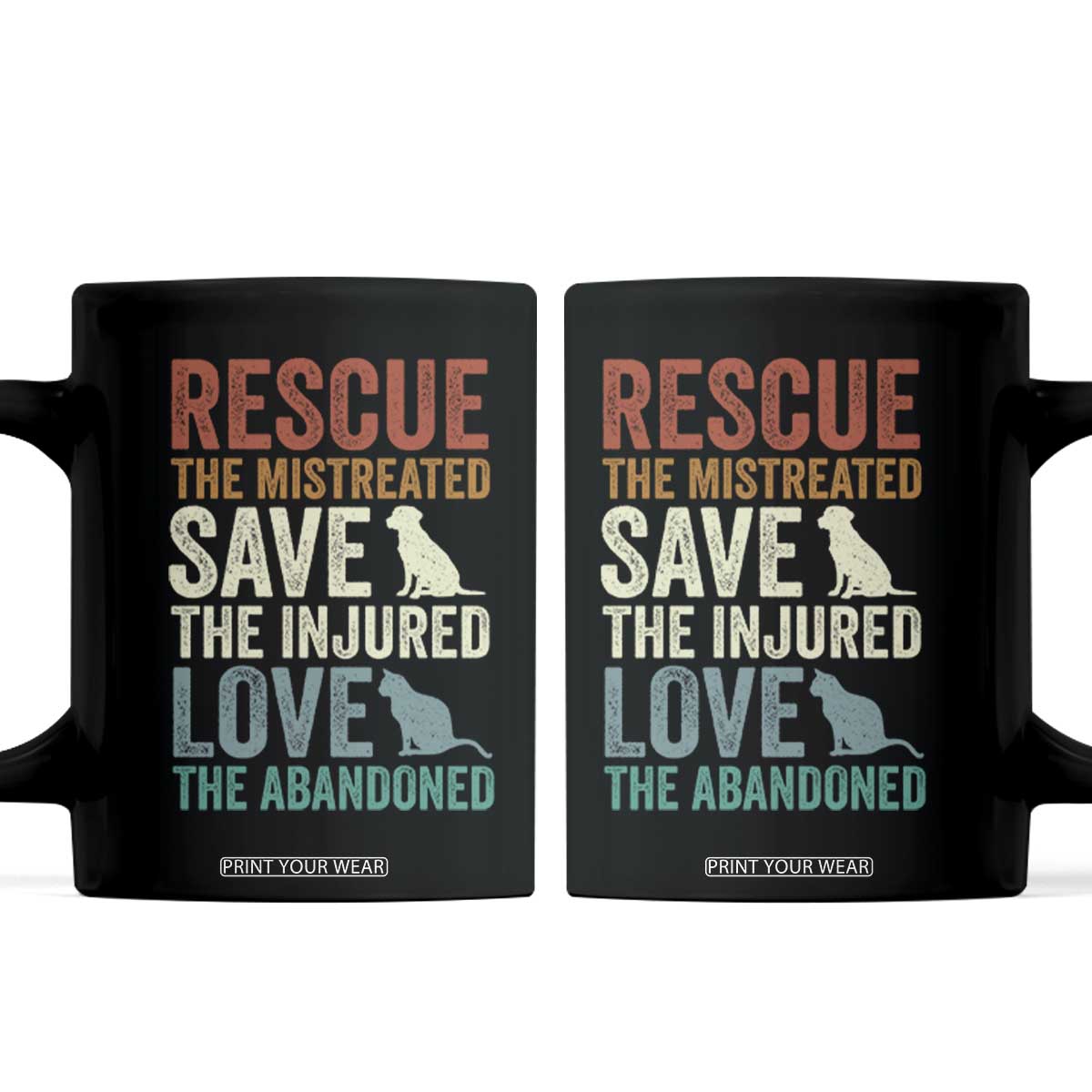 Adopt A Shelter Pet Coffee Mug Rescue Save Love Cat Dog Adoption Animal Rescue TS10 Black Print Your Wear