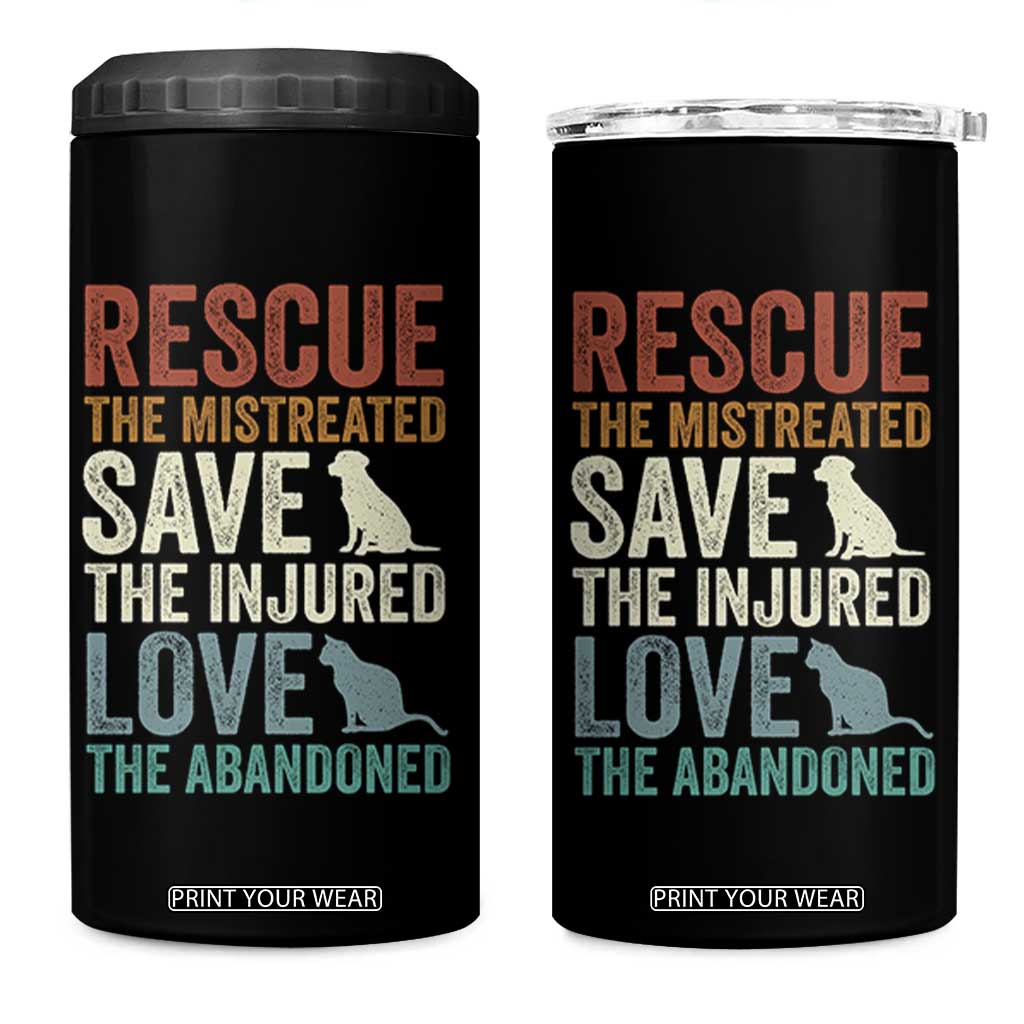 Adopt A Shelter Pet 4 in 1 Can Cooler Tumbler Rescue Save Love Cat Dog Adoption Animal Rescue TS10 One Size: 16 oz Black Print Your Wear