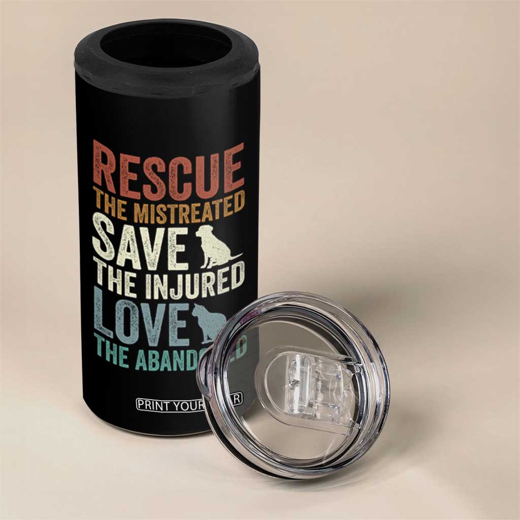 Adopt A Shelter Pet 4 in 1 Can Cooler Tumbler Rescue Save Love Cat Dog Adoption Animal Rescue TS10 Print Your Wear