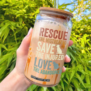 Adopt A Shelter Pet Glass Can Rescue Save Love Cat Dog Adoption Animal Rescue TS10 Black Print Your Wear
