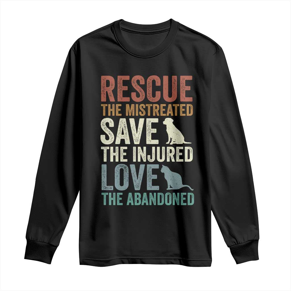 Adopt A Shelter Pet Long Sleeve Shirt Rescue Save Love Cat Dog Adoption Animal Rescue TS10 Black Print Your Wear