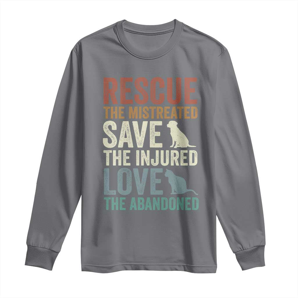 Adopt A Shelter Pet Long Sleeve Shirt Rescue Save Love Cat Dog Adoption Animal Rescue TS10 Charcoal Print Your Wear