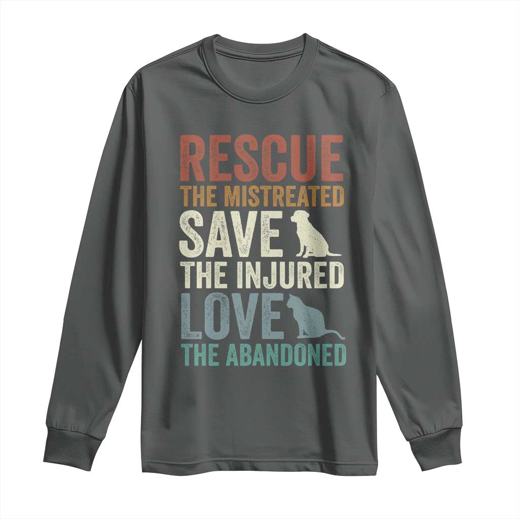 Adopt A Shelter Pet Long Sleeve Shirt Rescue Save Love Cat Dog Adoption Animal Rescue TS10 Dark Heather Print Your Wear
