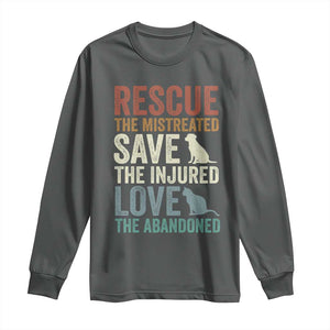 Adopt A Shelter Pet Long Sleeve Shirt Rescue Save Love Cat Dog Adoption Animal Rescue TS10 Dark Heather Print Your Wear