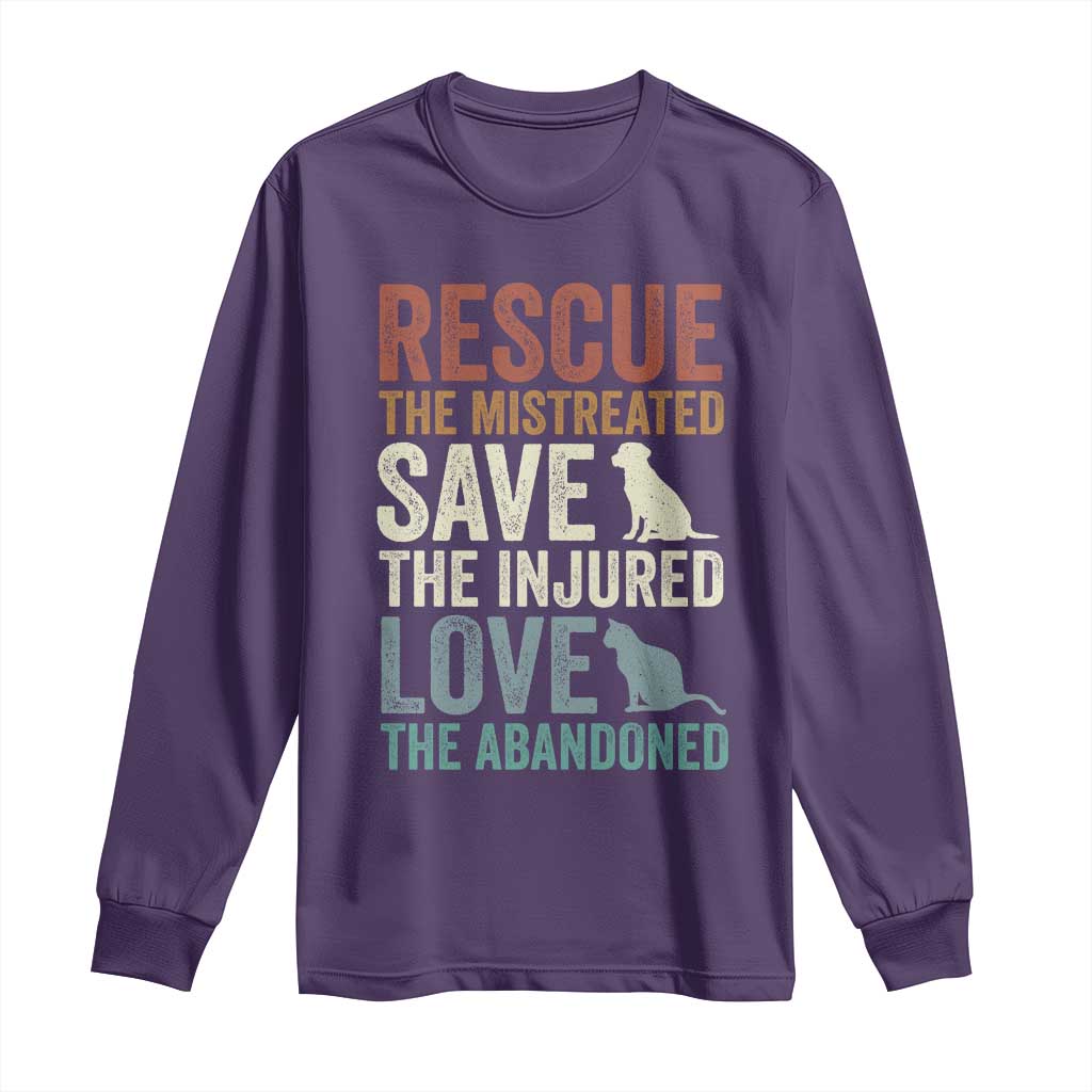 Adopt A Shelter Pet Long Sleeve Shirt Rescue Save Love Cat Dog Adoption Animal Rescue TS10 Purple Print Your Wear