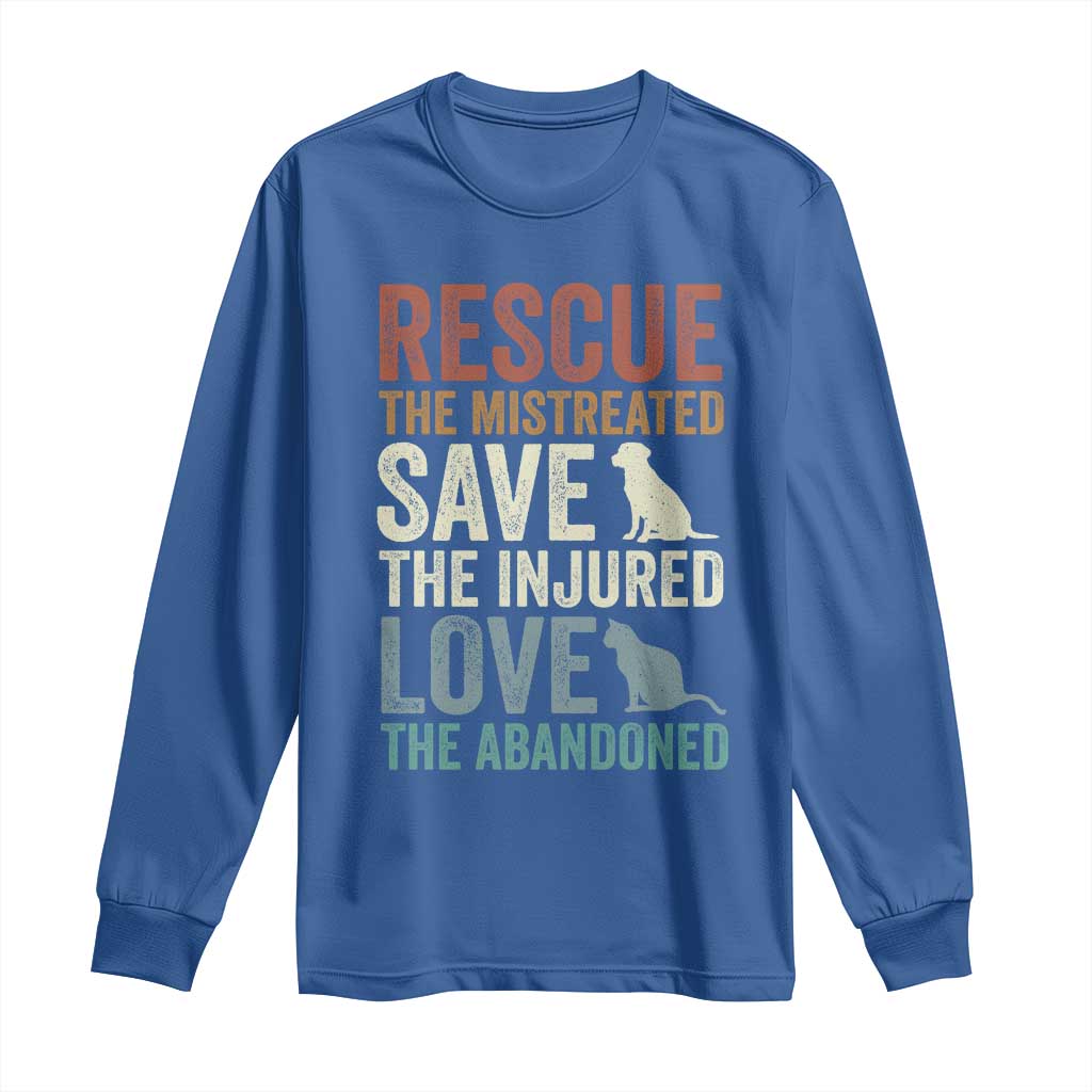 Adopt A Shelter Pet Long Sleeve Shirt Rescue Save Love Cat Dog Adoption Animal Rescue TS10 Royal Blue Print Your Wear