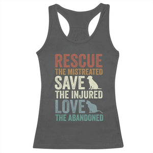 Adopt A Shelter Pet Racerback Tank Top Rescue Save Love Cat Dog Adoption Animal Rescue TS10 Dark Heather Print Your Wear
