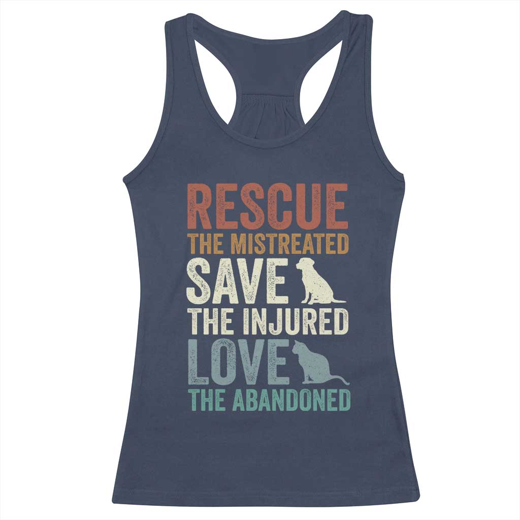 Adopt A Shelter Pet Racerback Tank Top Rescue Save Love Cat Dog Adoption Animal Rescue TS10 Navy Print Your Wear
