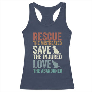 Adopt A Shelter Pet Racerback Tank Top Rescue Save Love Cat Dog Adoption Animal Rescue TS10 Navy Print Your Wear