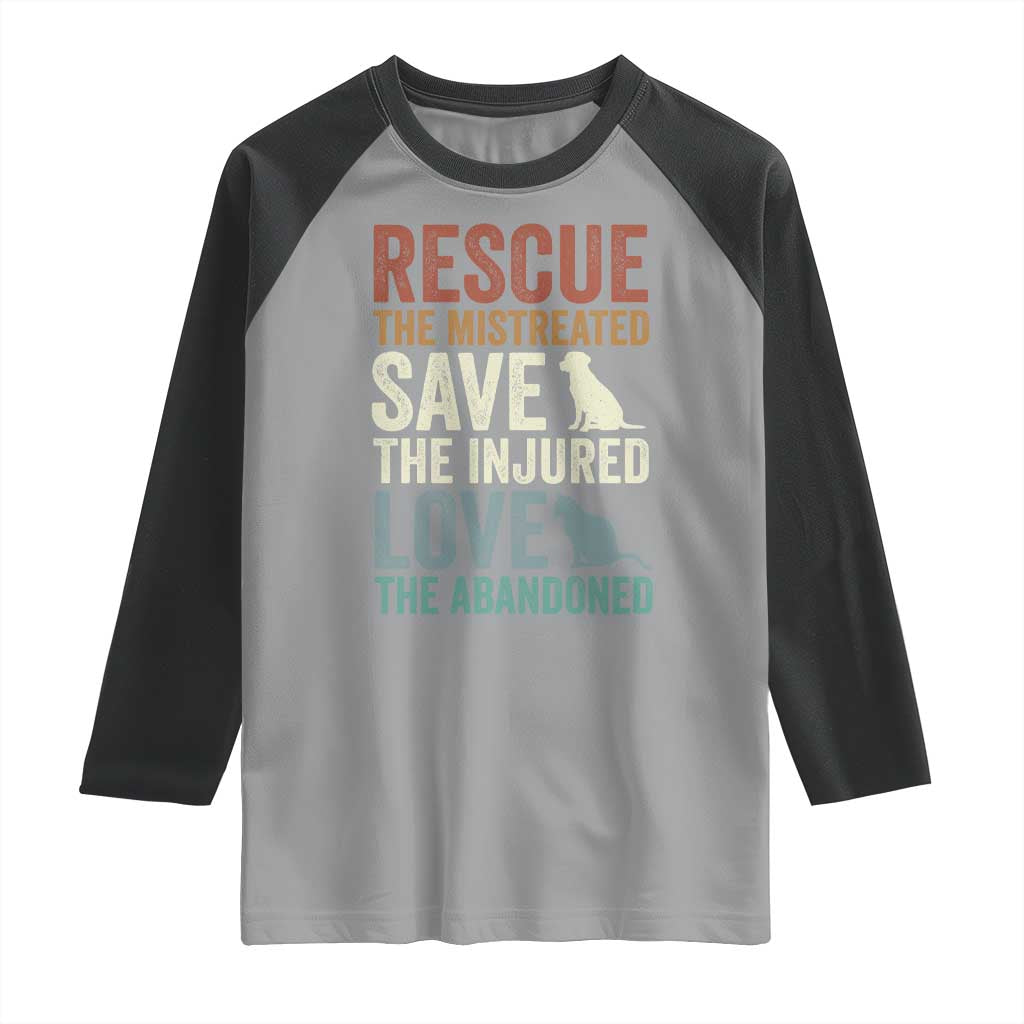 Adopt A Shelter Pet Raglan Shirt Rescue Save Love Cat Dog Adoption Animal Rescue TS10 Sport Gray Black Print Your Wear