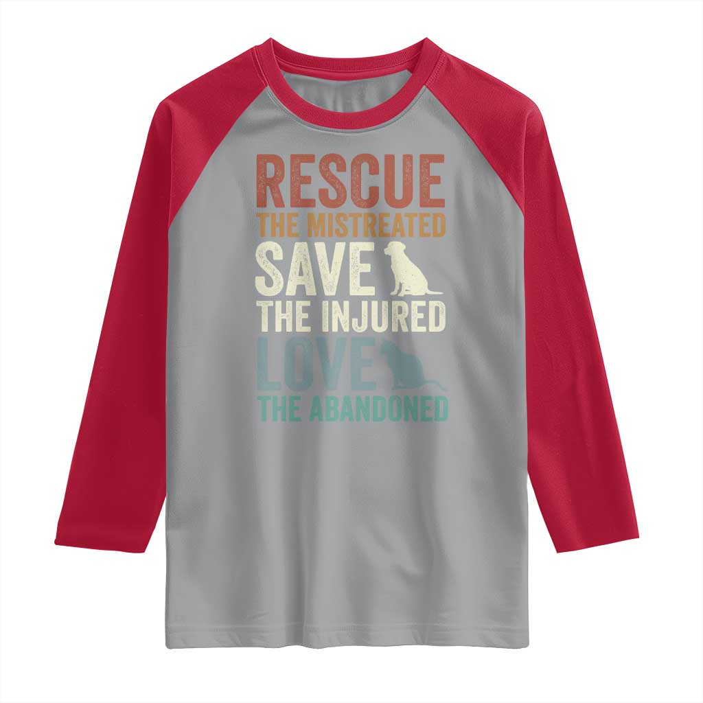 Adopt A Shelter Pet Raglan Shirt Rescue Save Love Cat Dog Adoption Animal Rescue TS10 Sport Gray Red Print Your Wear