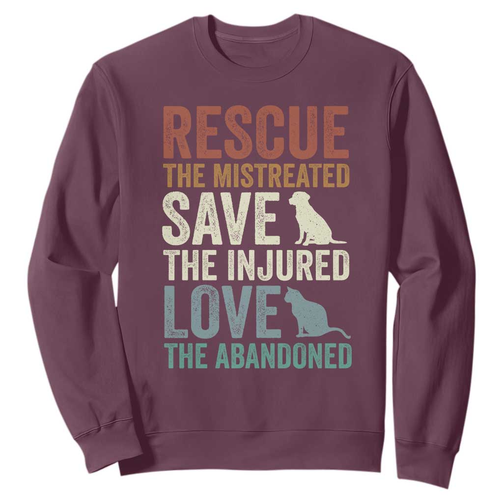 Adopt A Shelter Pet Sweatshirt Rescue Save Love Cat Dog Adoption Animal Rescue TS10 Maroon Print Your Wear