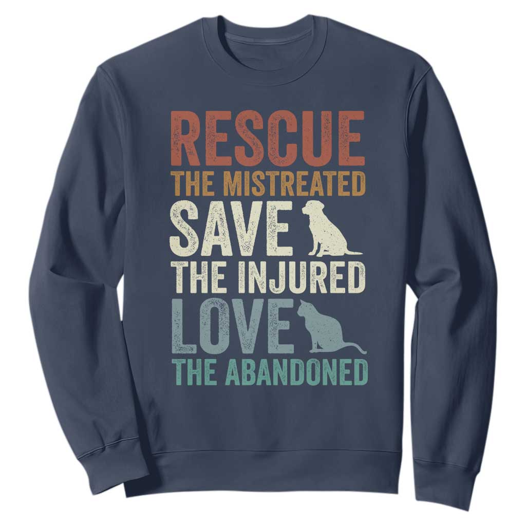 Adopt A Shelter Pet Sweatshirt Rescue Save Love Cat Dog Adoption Animal Rescue TS10 Navy Print Your Wear