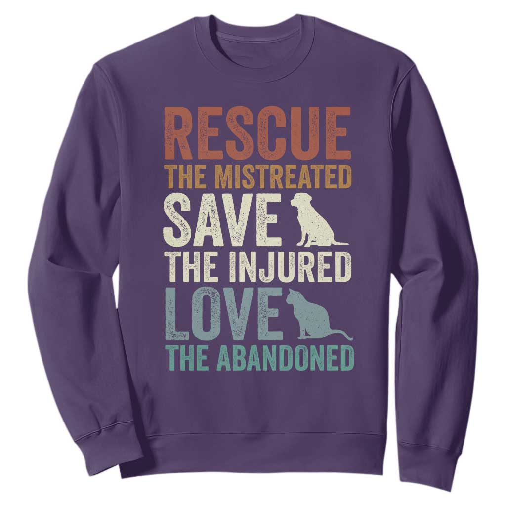 Adopt A Shelter Pet Sweatshirt Rescue Save Love Cat Dog Adoption Animal Rescue TS10 Purple Print Your Wear