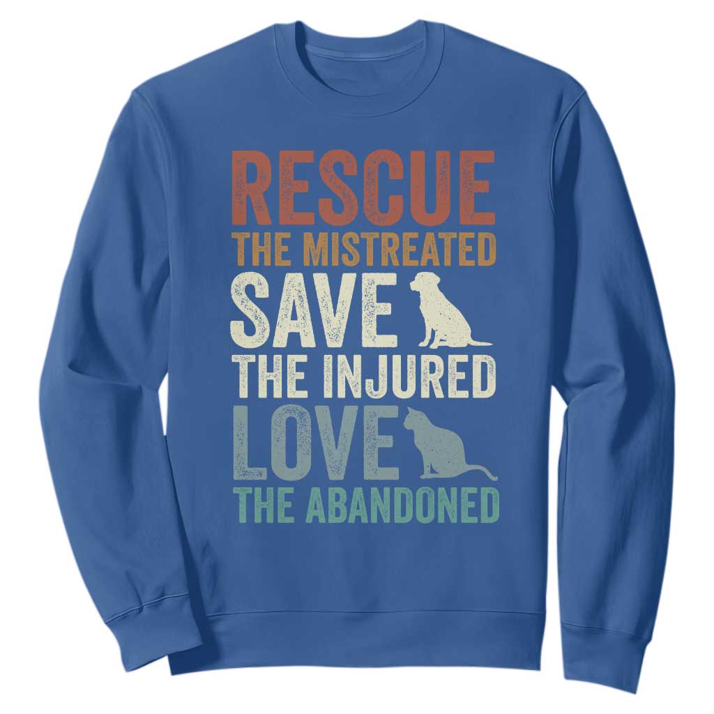 Adopt A Shelter Pet Sweatshirt Rescue Save Love Cat Dog Adoption Animal Rescue TS10 Royal Blue Print Your Wear