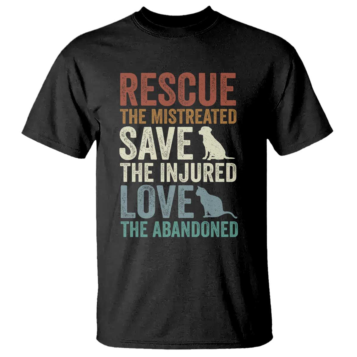 Adopt A Shelter Pet T Shirt Rescue Save Love Cat Dog Adoption Animal Rescue TS10 Black Print Your Wear
