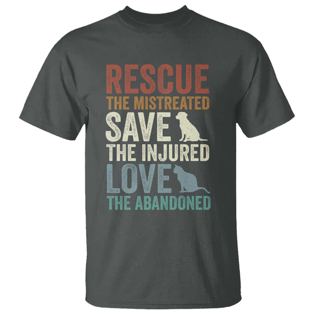 Adopt A Shelter Pet T Shirt Rescue Save Love Cat Dog Adoption Animal Rescue TS10 Dark Heather Print Your Wear