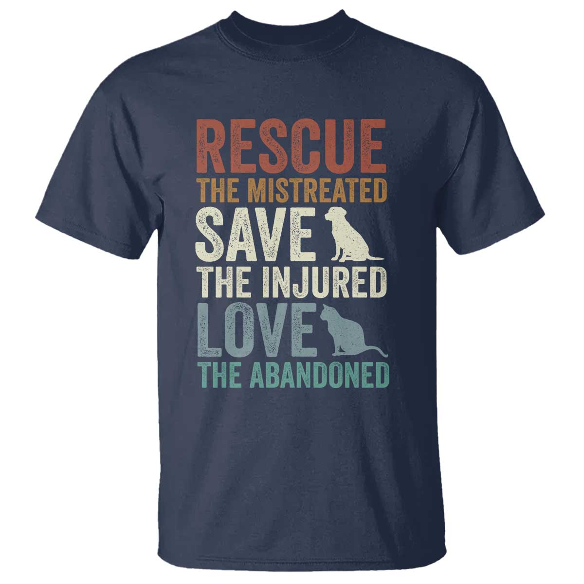 Adopt A Shelter Pet T Shirt Rescue Save Love Cat Dog Adoption Animal Rescue TS10 Navy Print Your Wear