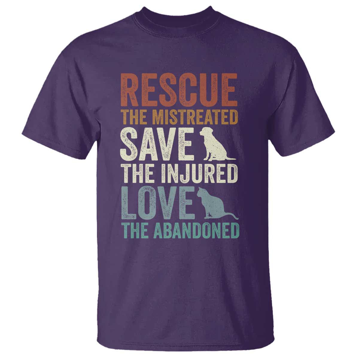 Adopt A Shelter Pet T Shirt Rescue Save Love Cat Dog Adoption Animal Rescue TS10 Purple Print Your Wear