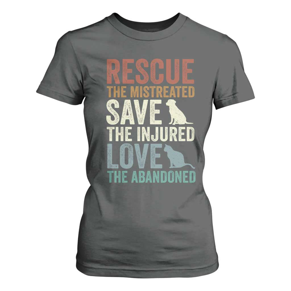 Adopt A Shelter Pet T Shirt For Women Rescue Save Love Cat Dog Adoption Animal Rescue TS10 Dark Heather Print Your Wear