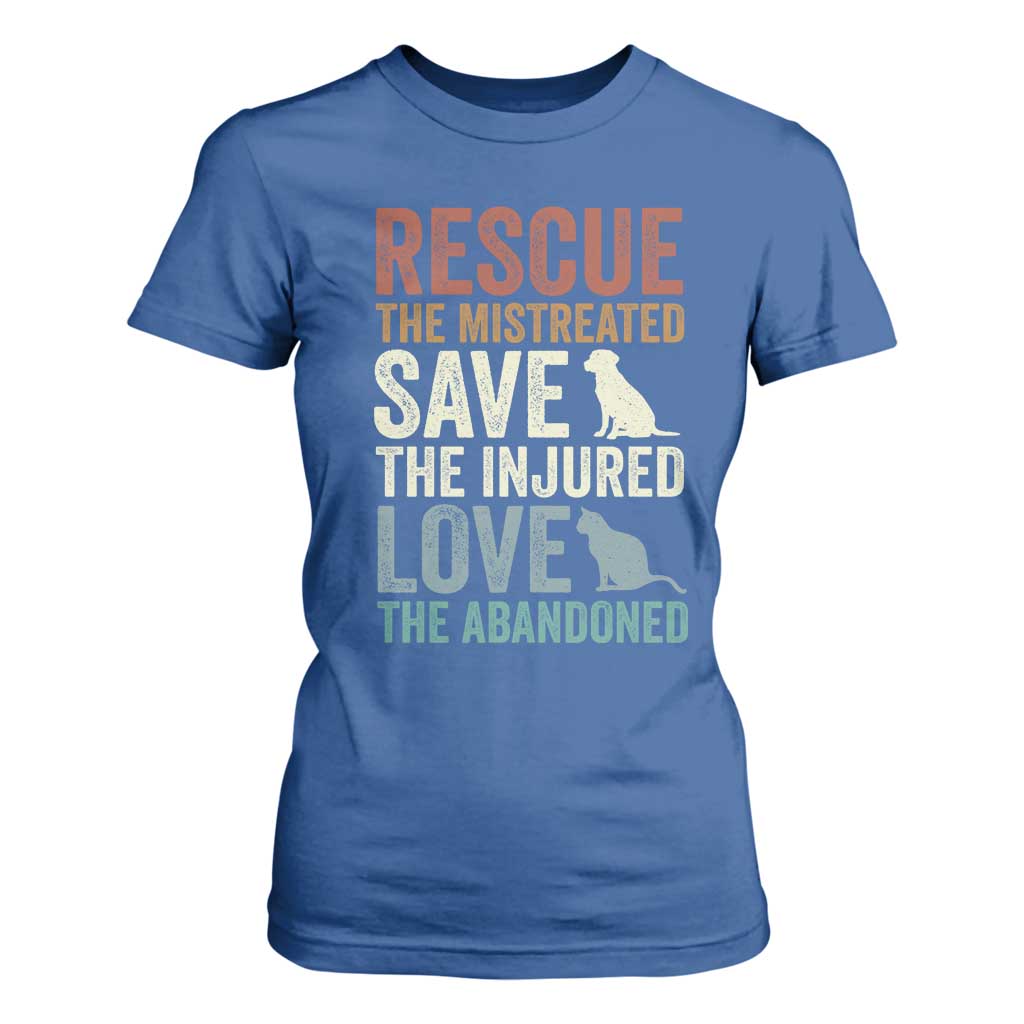 Adopt A Shelter Pet T Shirt For Women Rescue Save Love Cat Dog Adoption Animal Rescue TS10 Royal Blue Print Your Wear