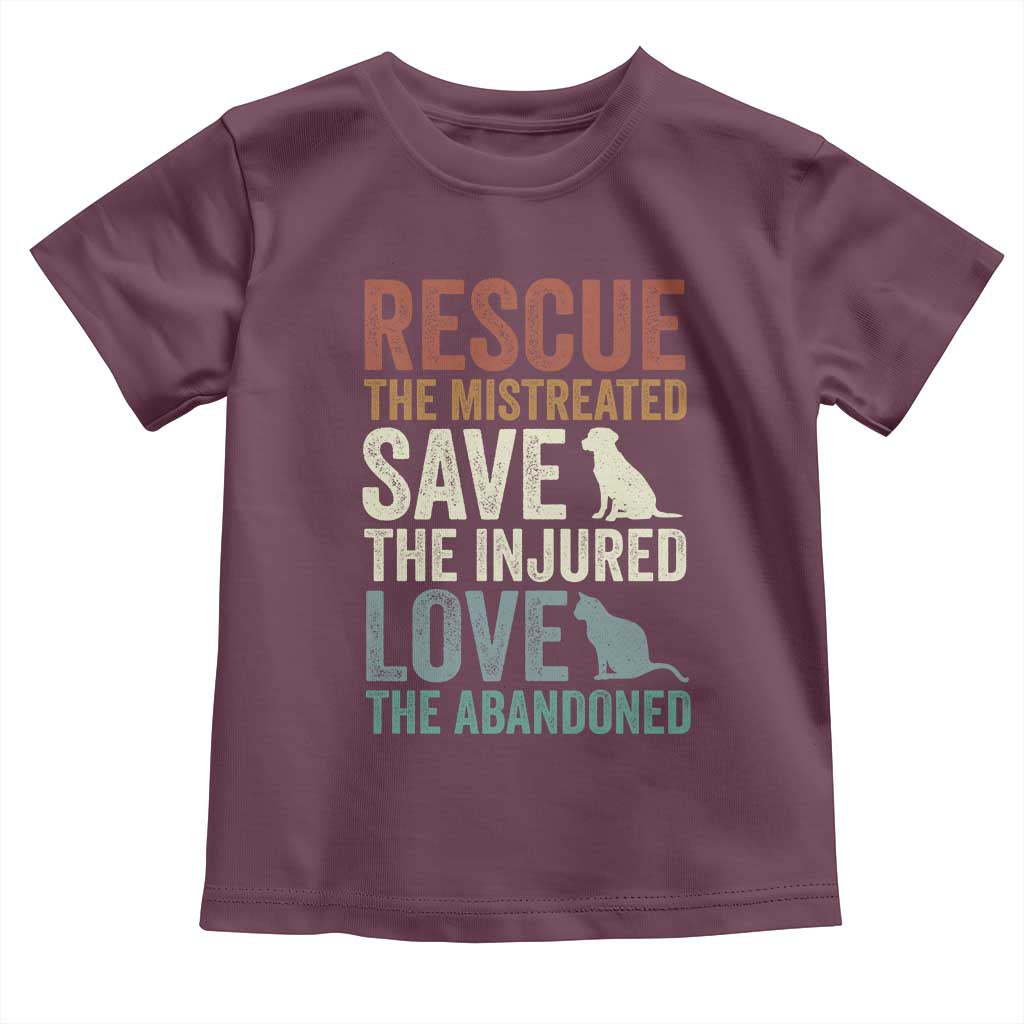 Adopt A Shelter Pet Toddler T Shirt Rescue Save Love Cat Dog Adoption Animal Rescue TS10 Maroon Print Your Wear
