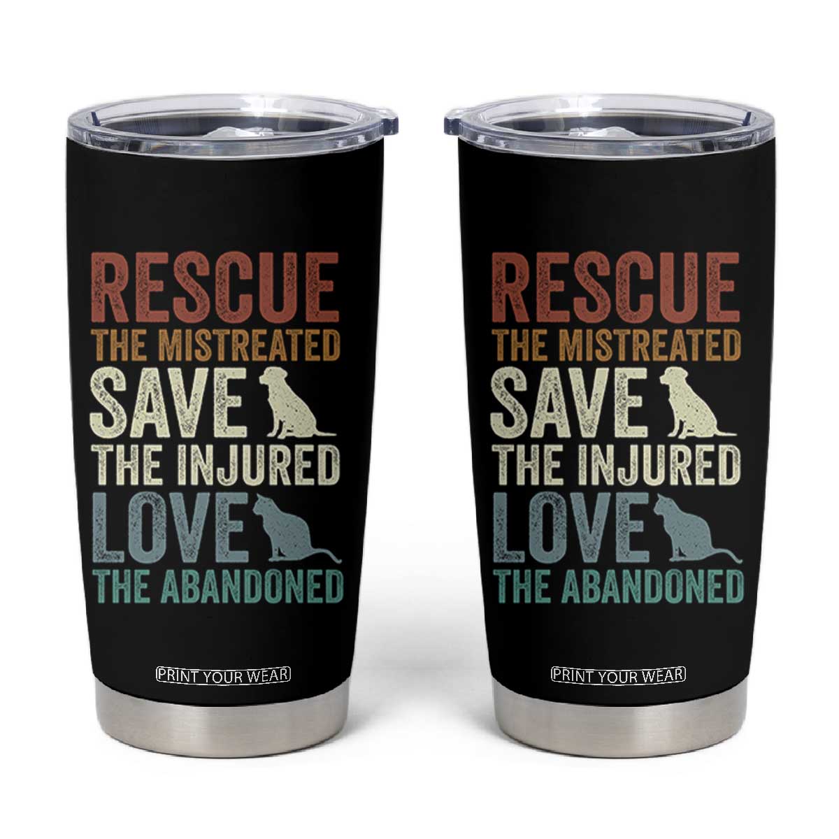Adopt A Shelter Pet Tumbler Cup Rescue Save Love Cat Dog Adoption Animal Rescue TS10 Black Print Your Wear